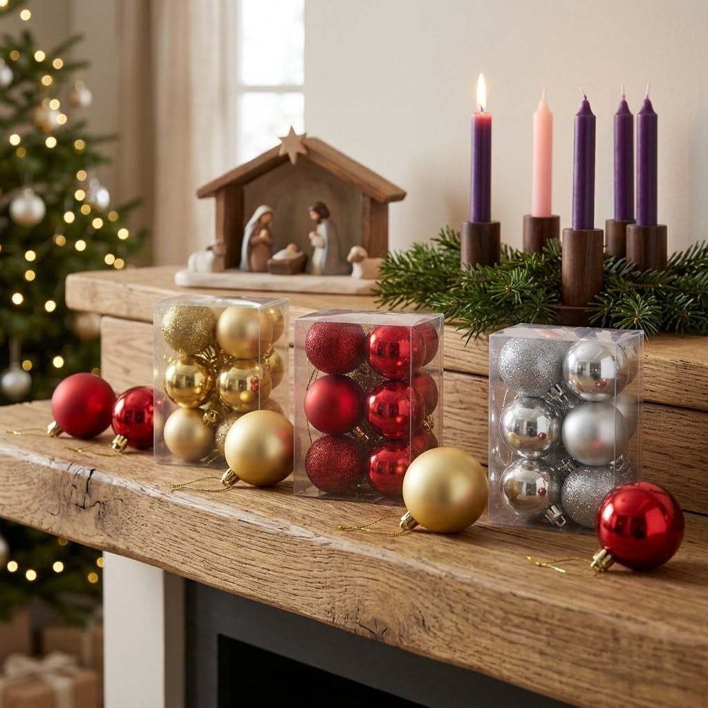 6pc Christmas Decorative Baubles Ball