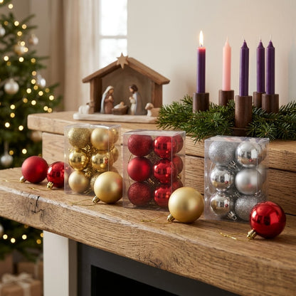 6pc Christmas Decorative Baubles Ball