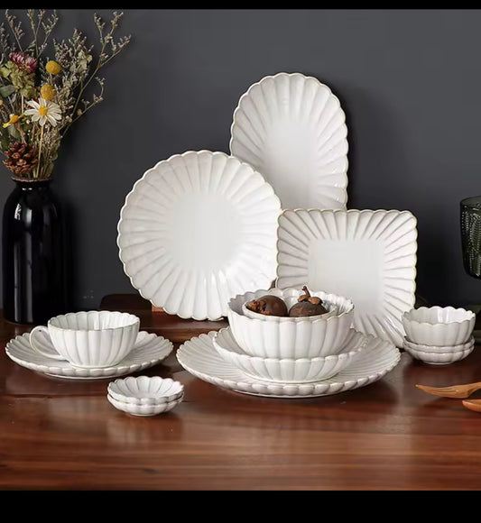 24pc stripes ceramic dinner set
