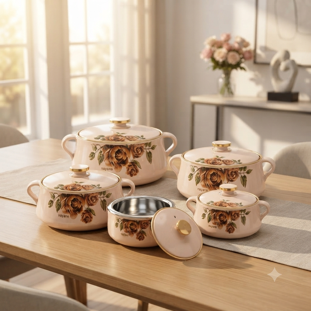 4 Pcs Floral Hot Pots