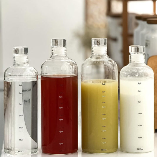 Glass juice milk  bottles