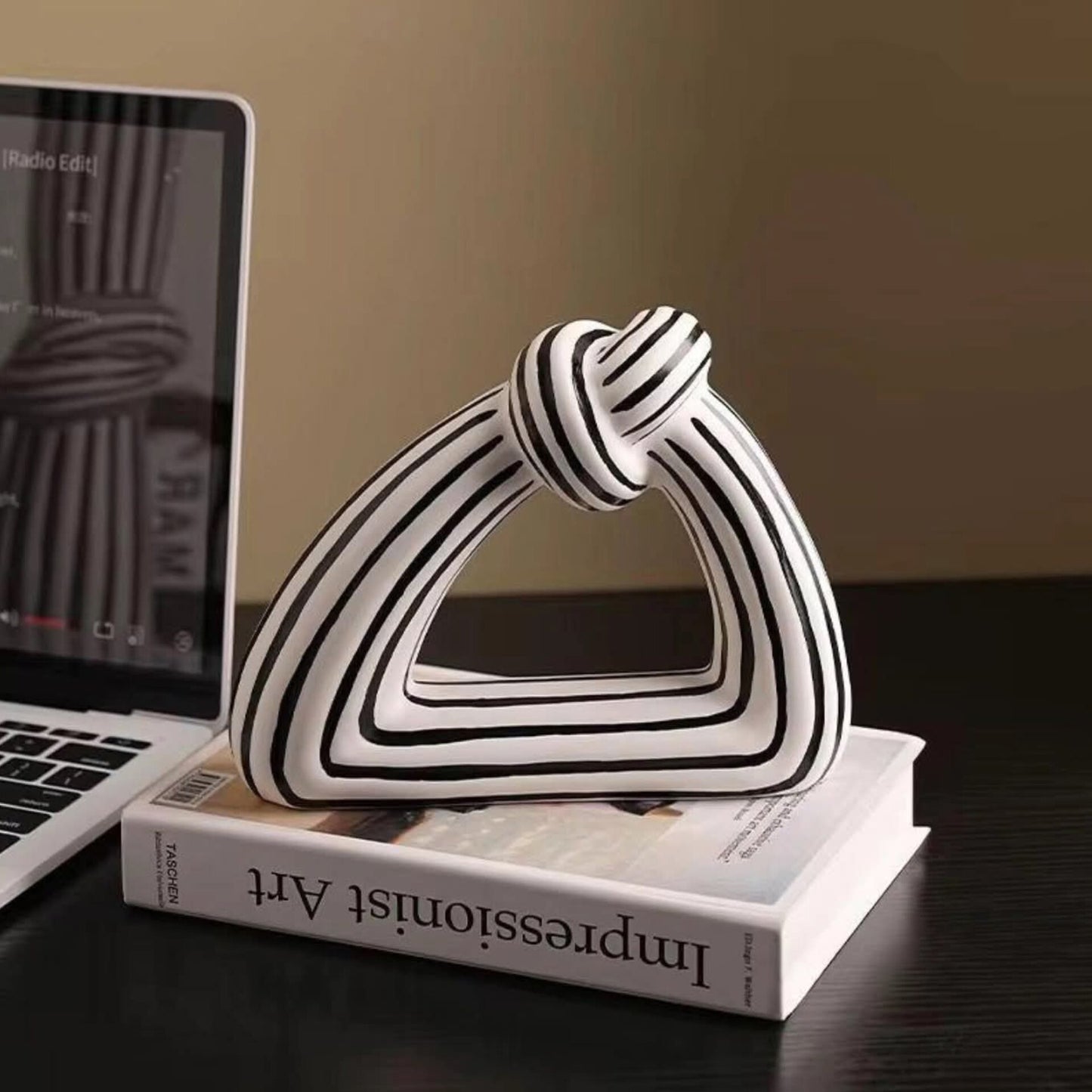Black  white stripes Knot Abstract Home Decor