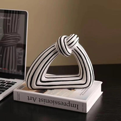 Black  white stripes Knot Abstract Home Decor