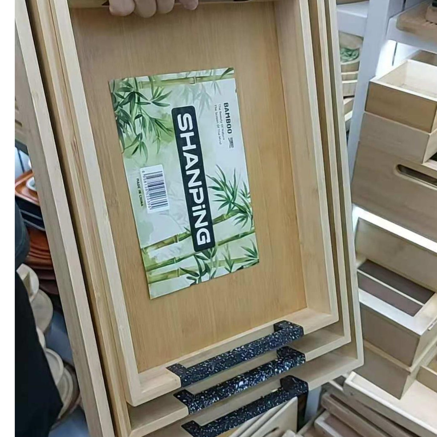 3Pcs Multi-Functional Bamboo Food Storage Tray Set