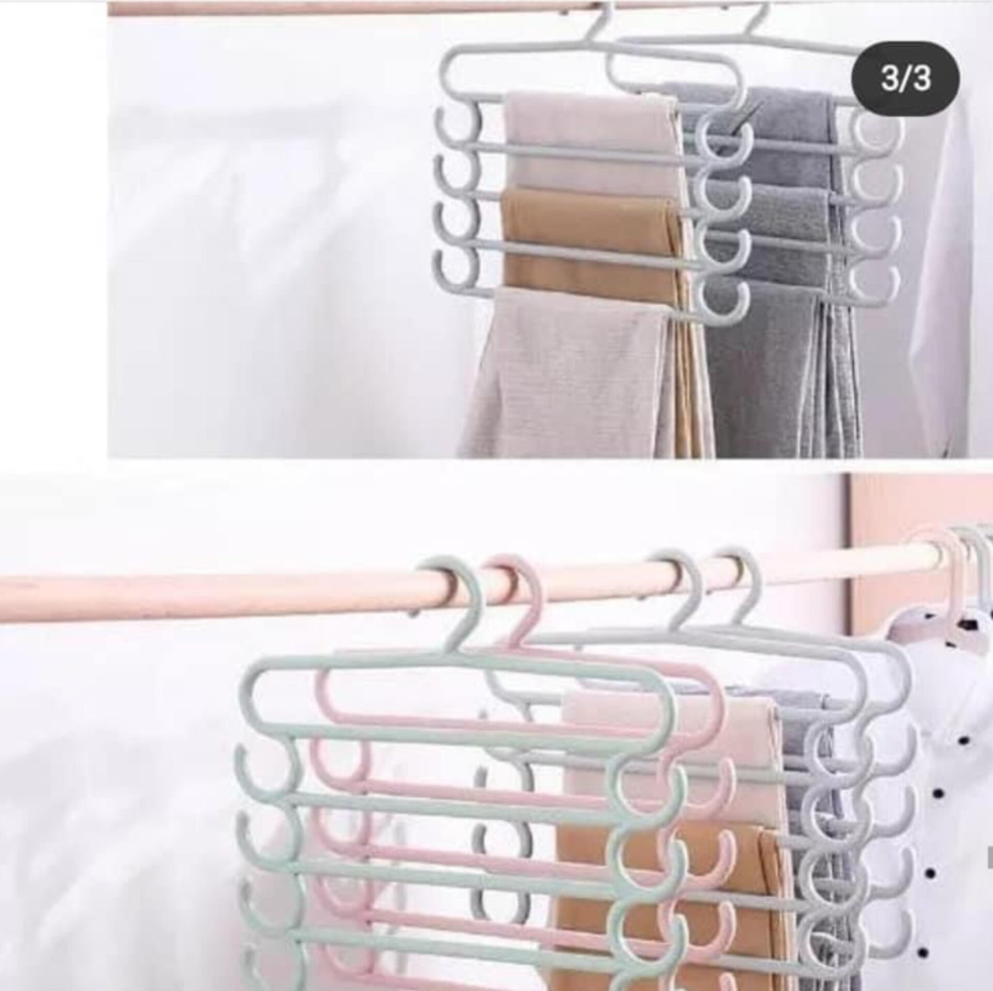 3pcs 5 Layers Non Slip Strong PVC Hanger