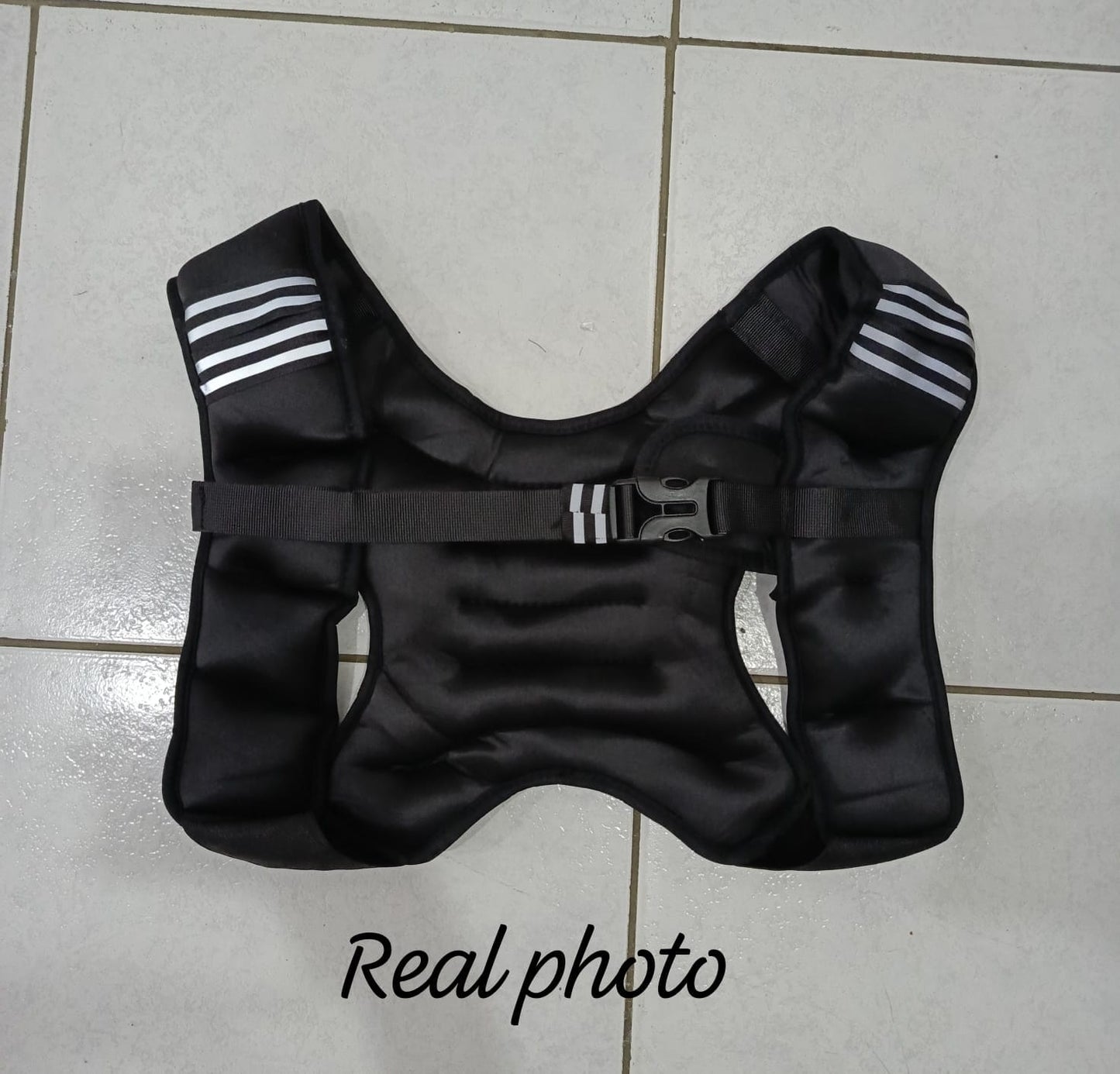 6 lbs Black Weighted Vest with Reflective Stripe