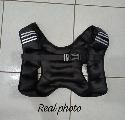 6 lbs Black Weighted Vest with Reflective Stripe