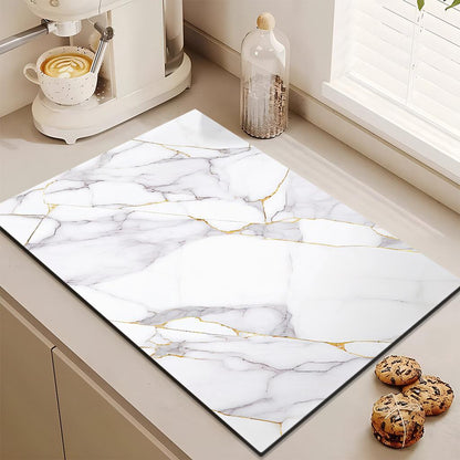 Absorbent dish drying mat