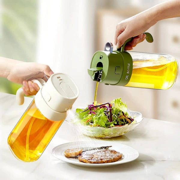 2 in 1 Glass oil dispenser and sprayer