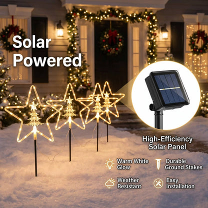 4Pcs Solar Christmas Garden Pathway Light Set Gha