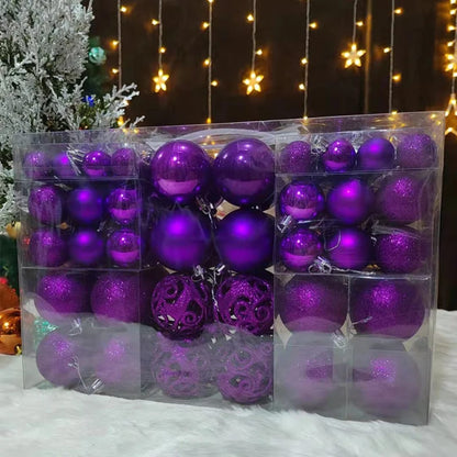 100Pc Purple Christmas Balls
