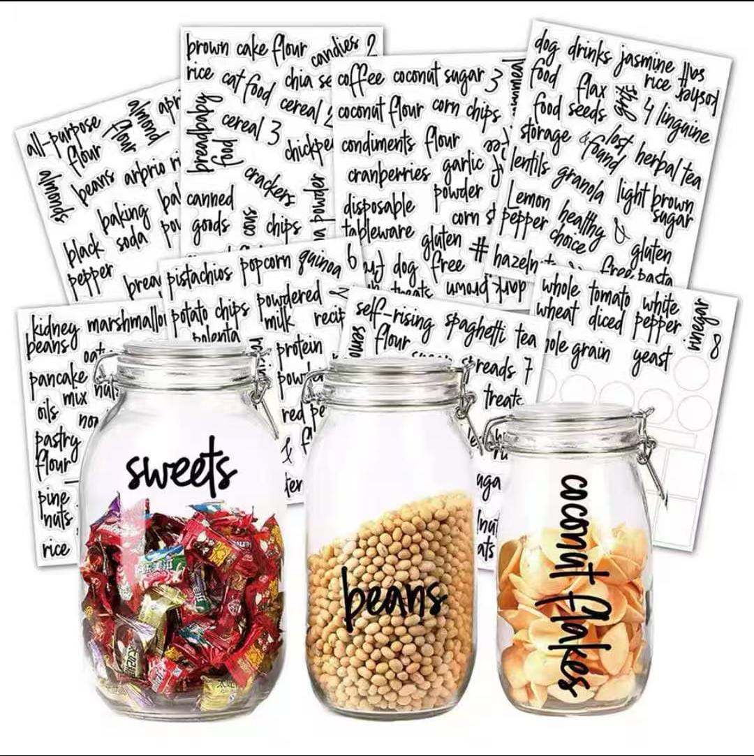 168Pc Pantry jar stickers labels