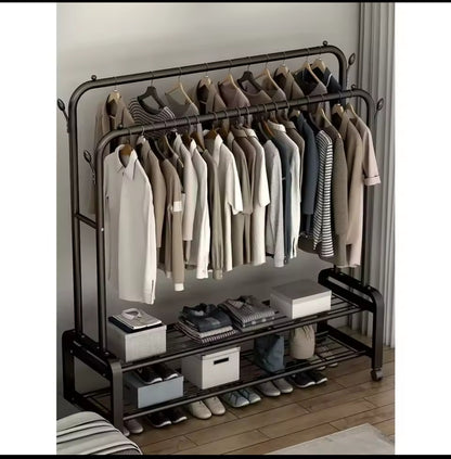 Double pole clothing rack