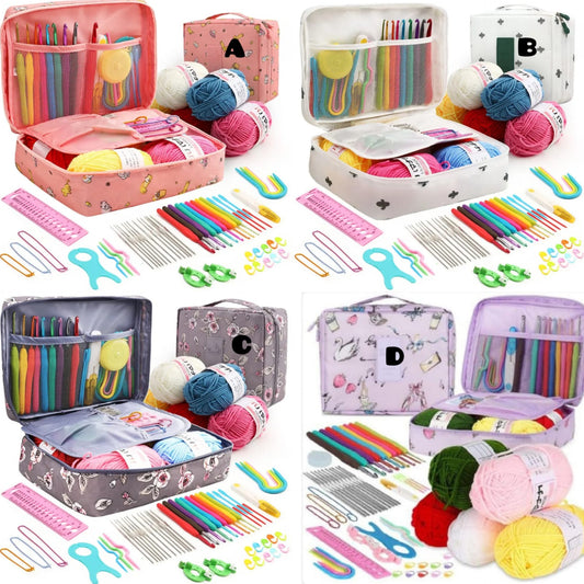 59 Piece Portable Crochet Hook and Accessory Set