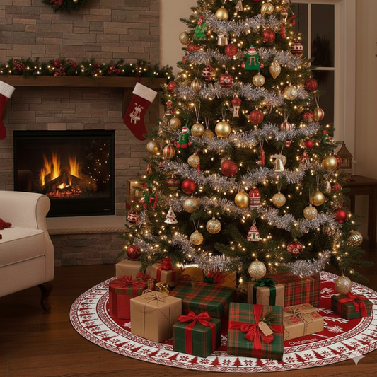 Christmas knitted tree skirt