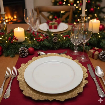 Set of 6 gold  round charger plates 