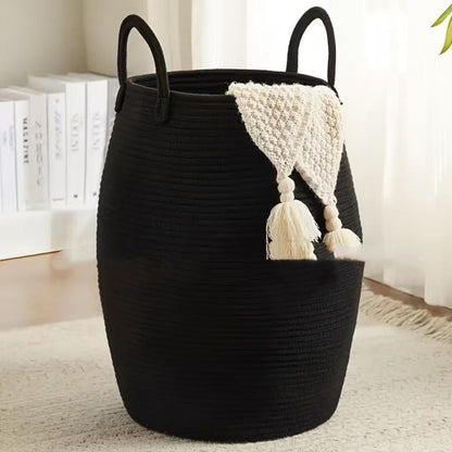 65L Cotton Rope Woven Basket with Extended Handles