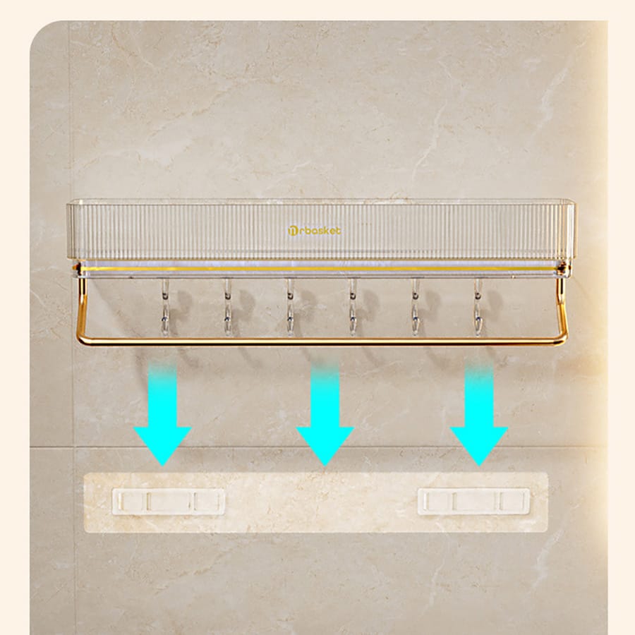 Wall mounted bathroom shelf