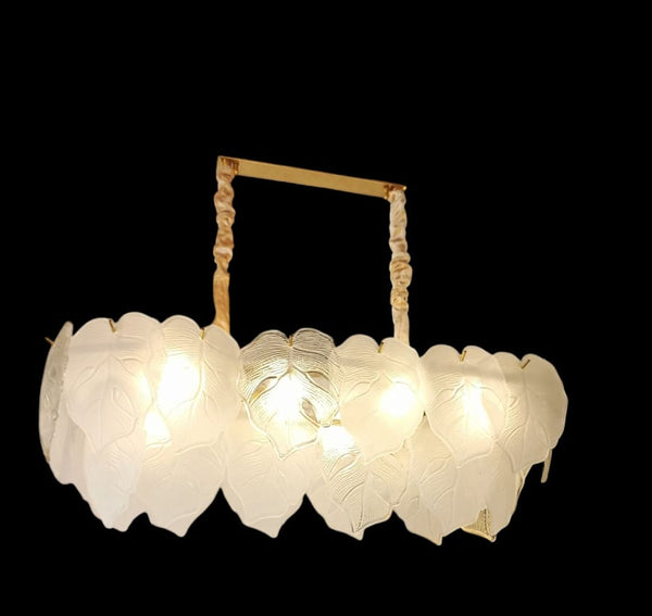 Multi Tier Leaf Glass Chandelier