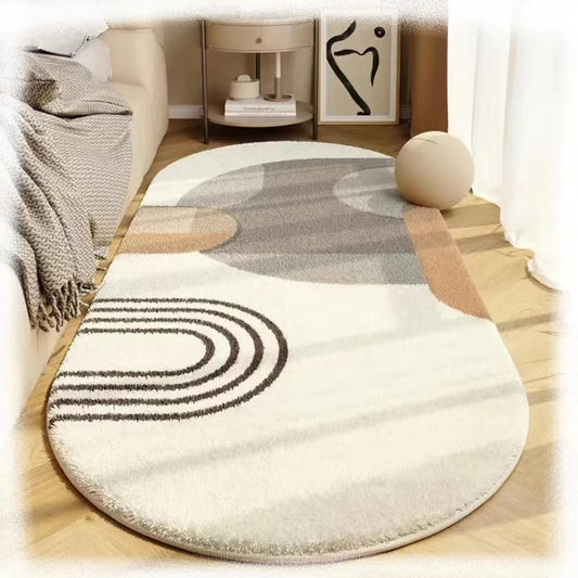 Soft Plush Oval Bedside Runner Rug