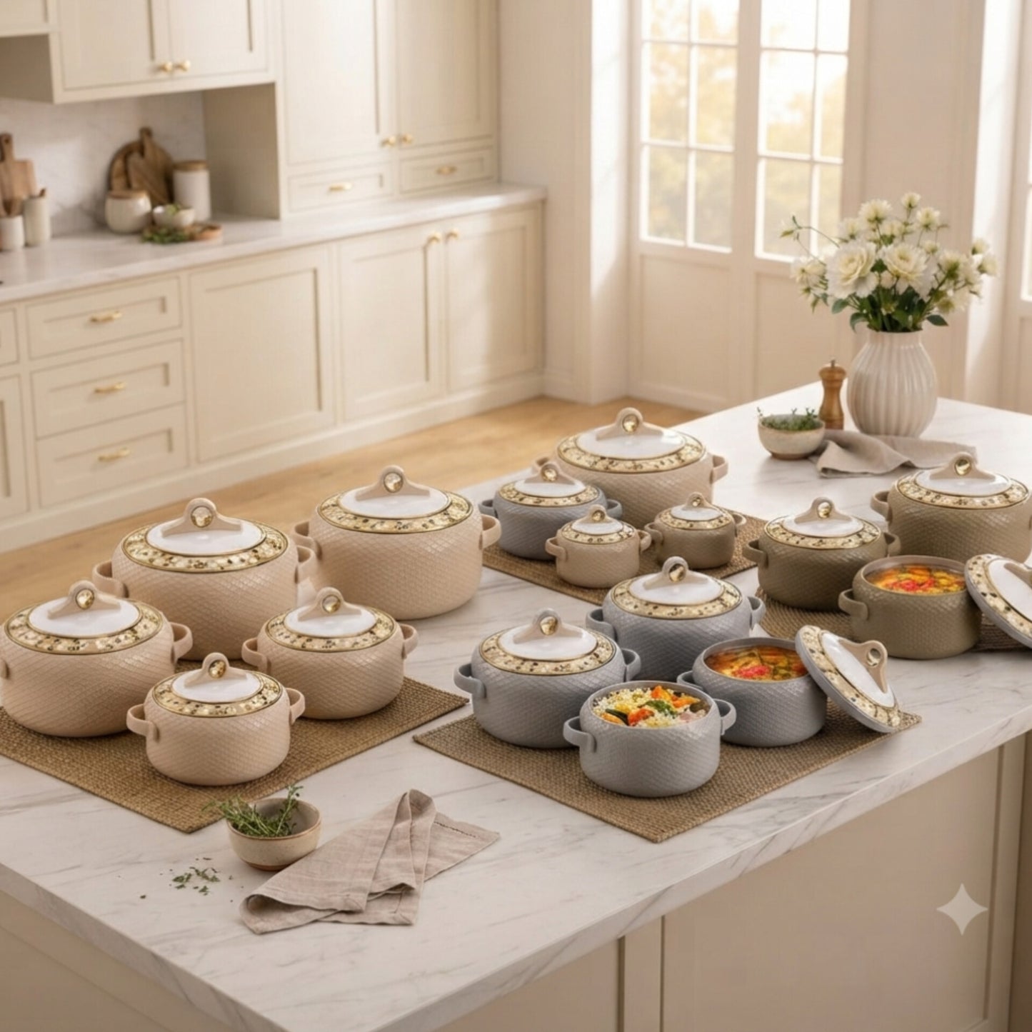 4pcs Hotpot Casserole Set