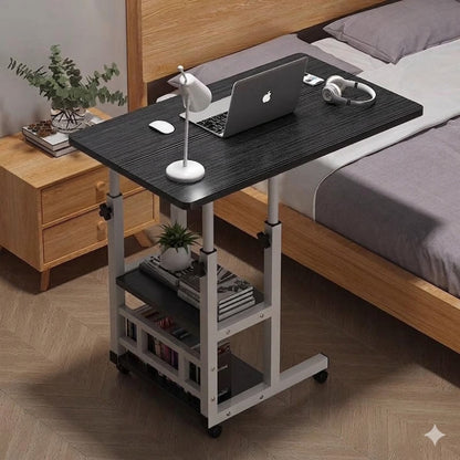 Adjustable C-Shaped Side Table with Wheels