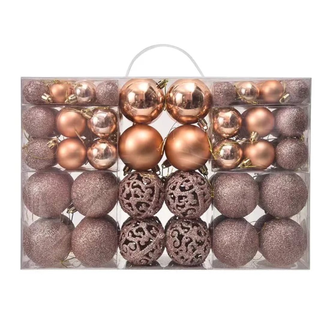 100Pcs Rose Gold Christmas Balls