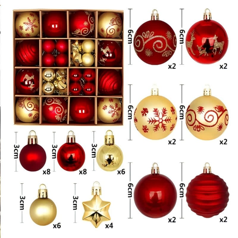 44 Pcs Christmas Decor Balls