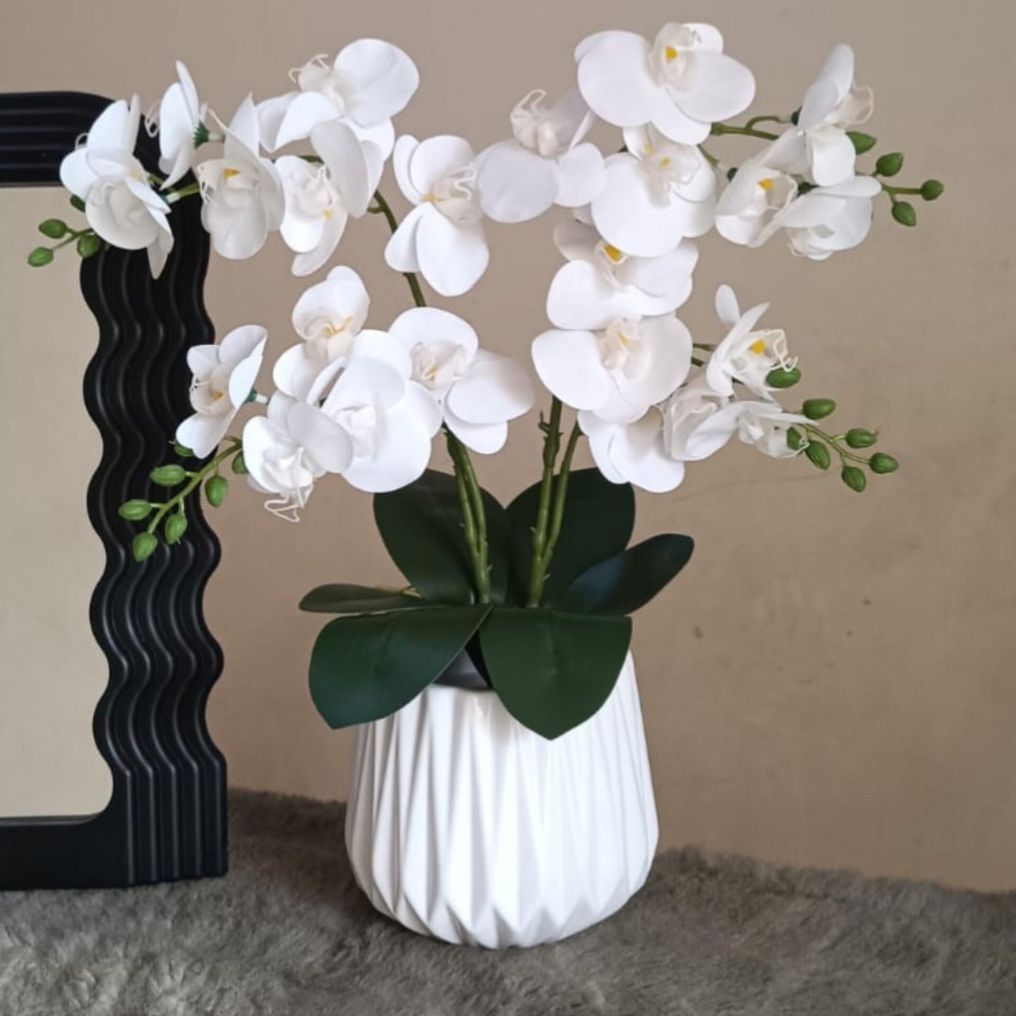 Artificial Orchids with Ceramic Vase