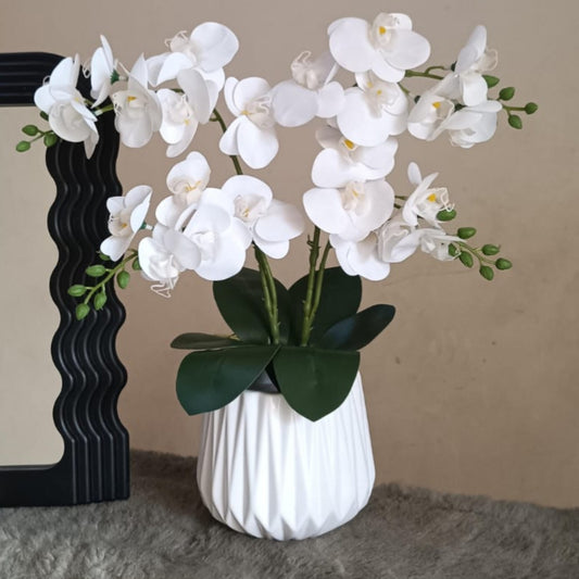 Artificial Orchids with Ceramic Vase