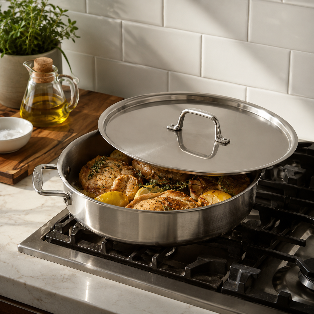 23.9L Stainless Steel Casserole With Lid SS443 HMBA549 BA stockpot