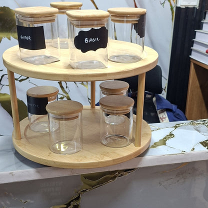 Bamboo rotating spice rack