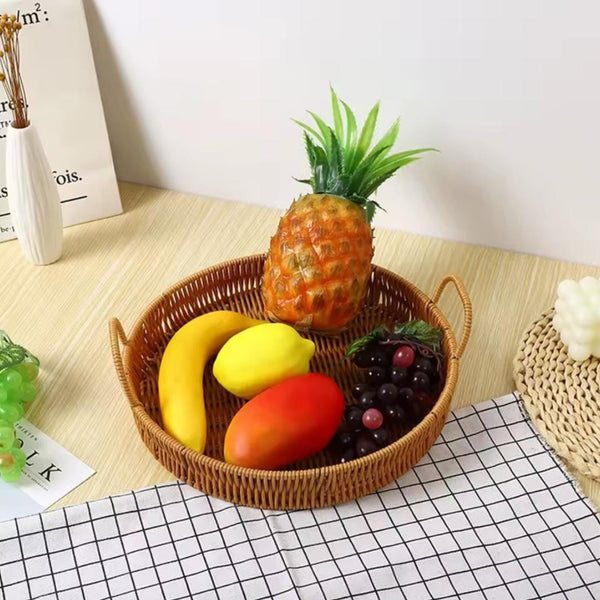 3 Un 1 Handmade Rattan Deco Style Trays With Handle