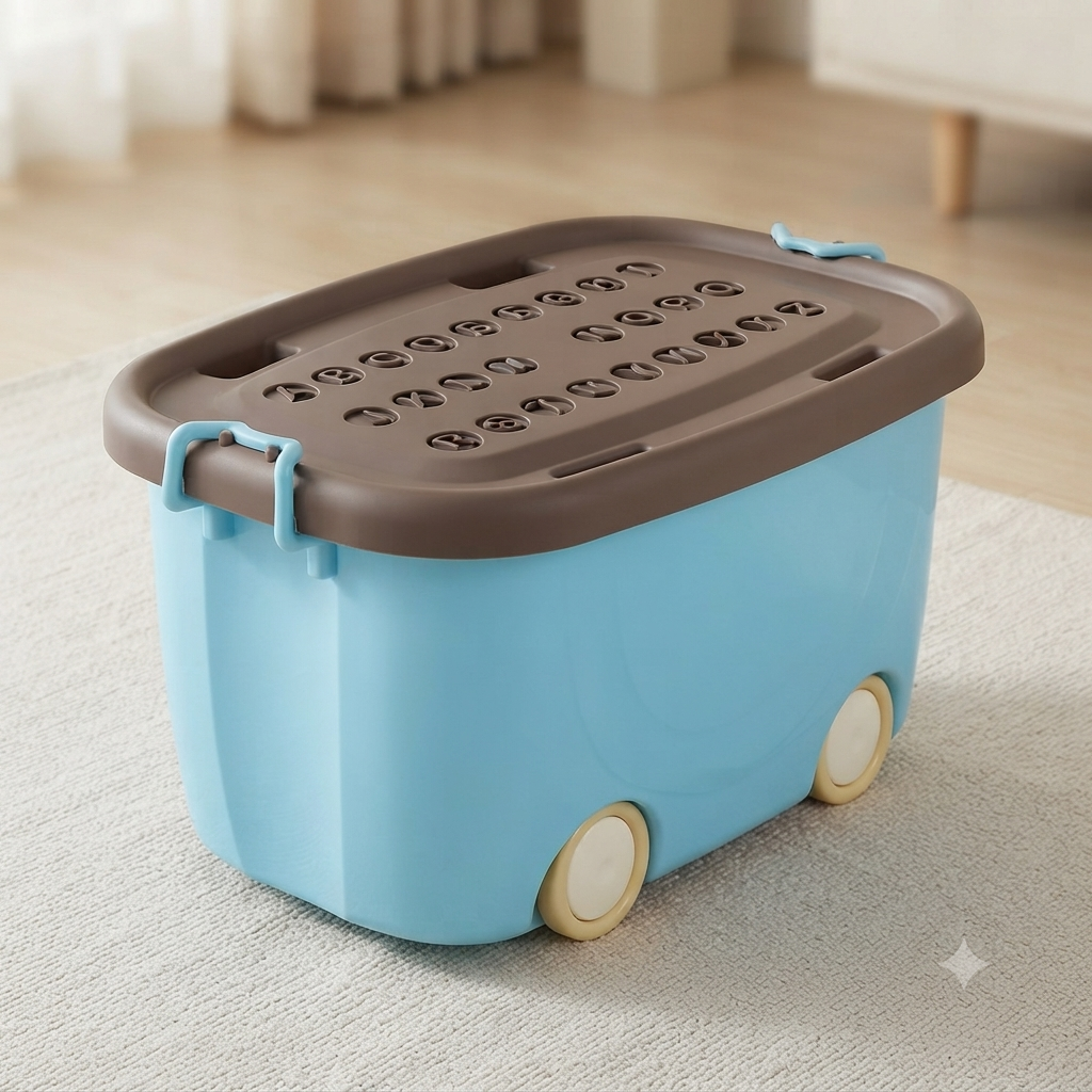 Plastic Storage Box with Wheels
