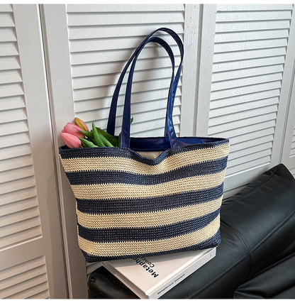 Women Handmade Bohemian Striped Tote Handbag