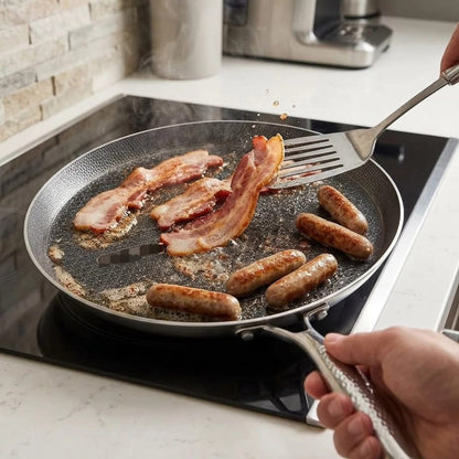 28Cm Stainless Steel Flat Skillet Pan