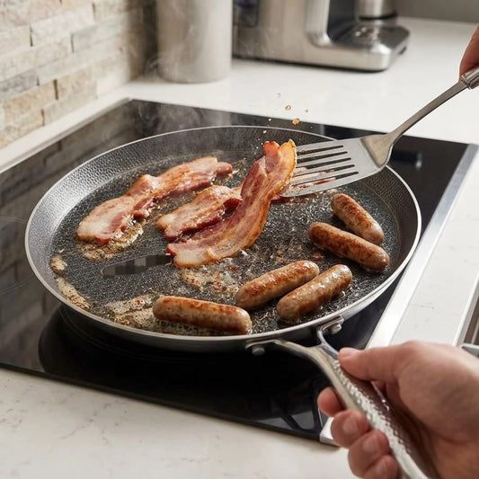 28Cm Stainless Steel Flat Skillet Pan