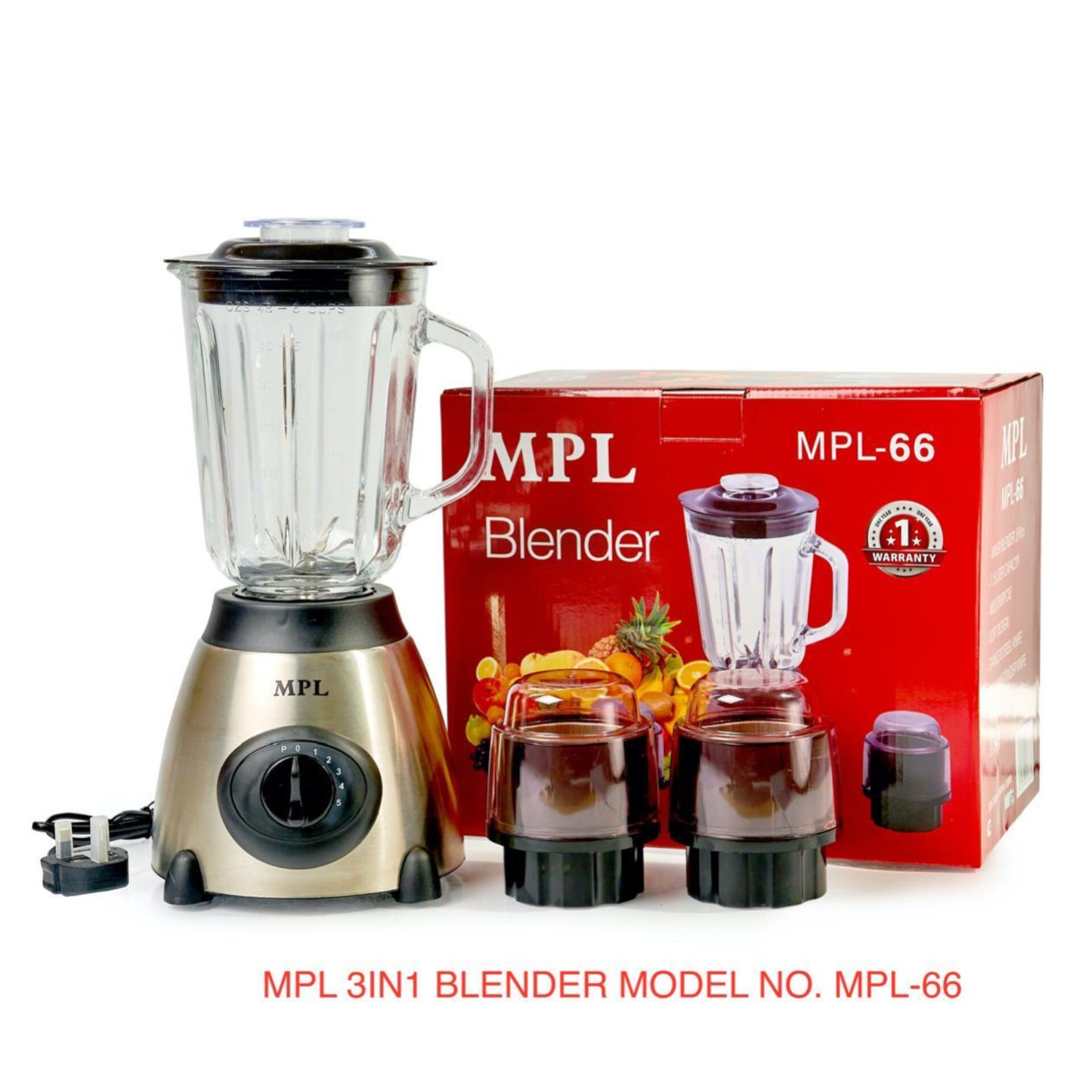 3 in 1 metallic blender