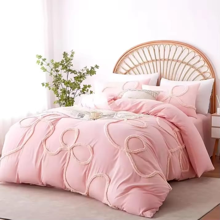 Bowknot Tufted Duvet Cover Set