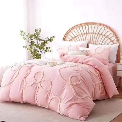 Bowknot Tufted Duvet Cover Set