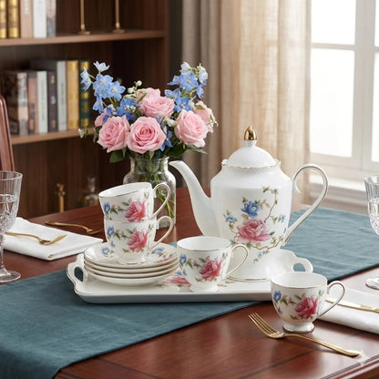 Porcelain Floral Tea Serving Set