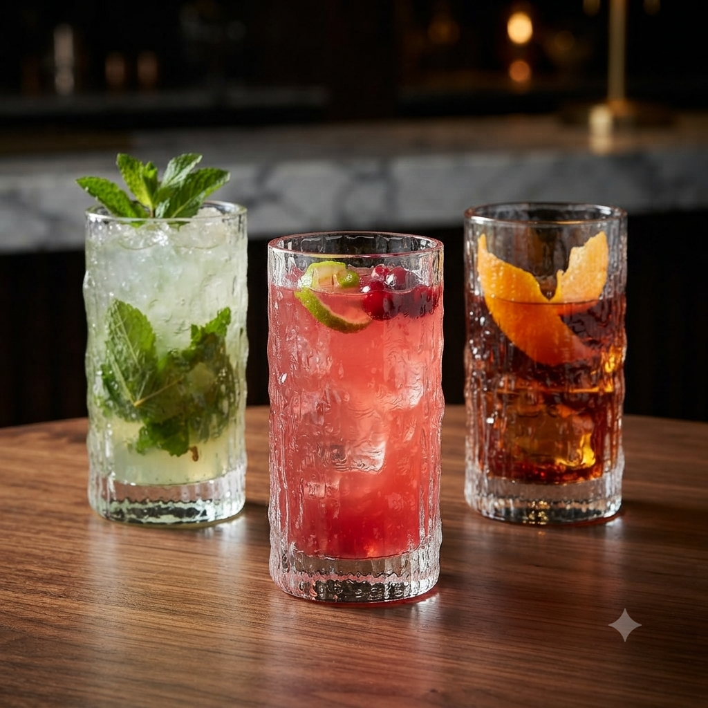 6Pc Patterned Juice Mocktail Water Glasses