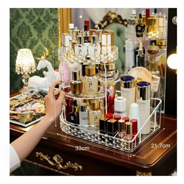 Rotating cosmetic organizer