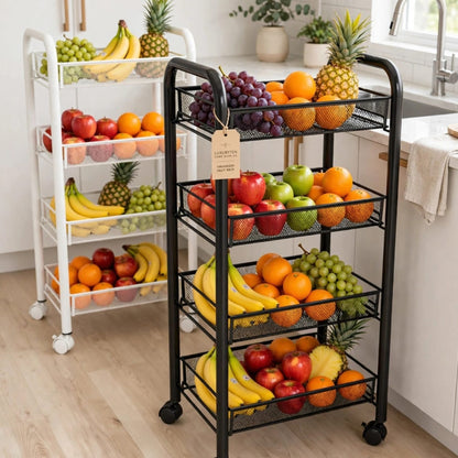Movable 4 Tier Storage Trolley