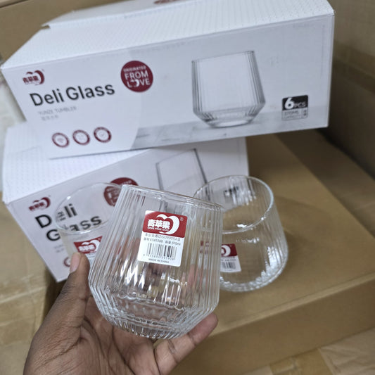 6Pc ribbed glasses