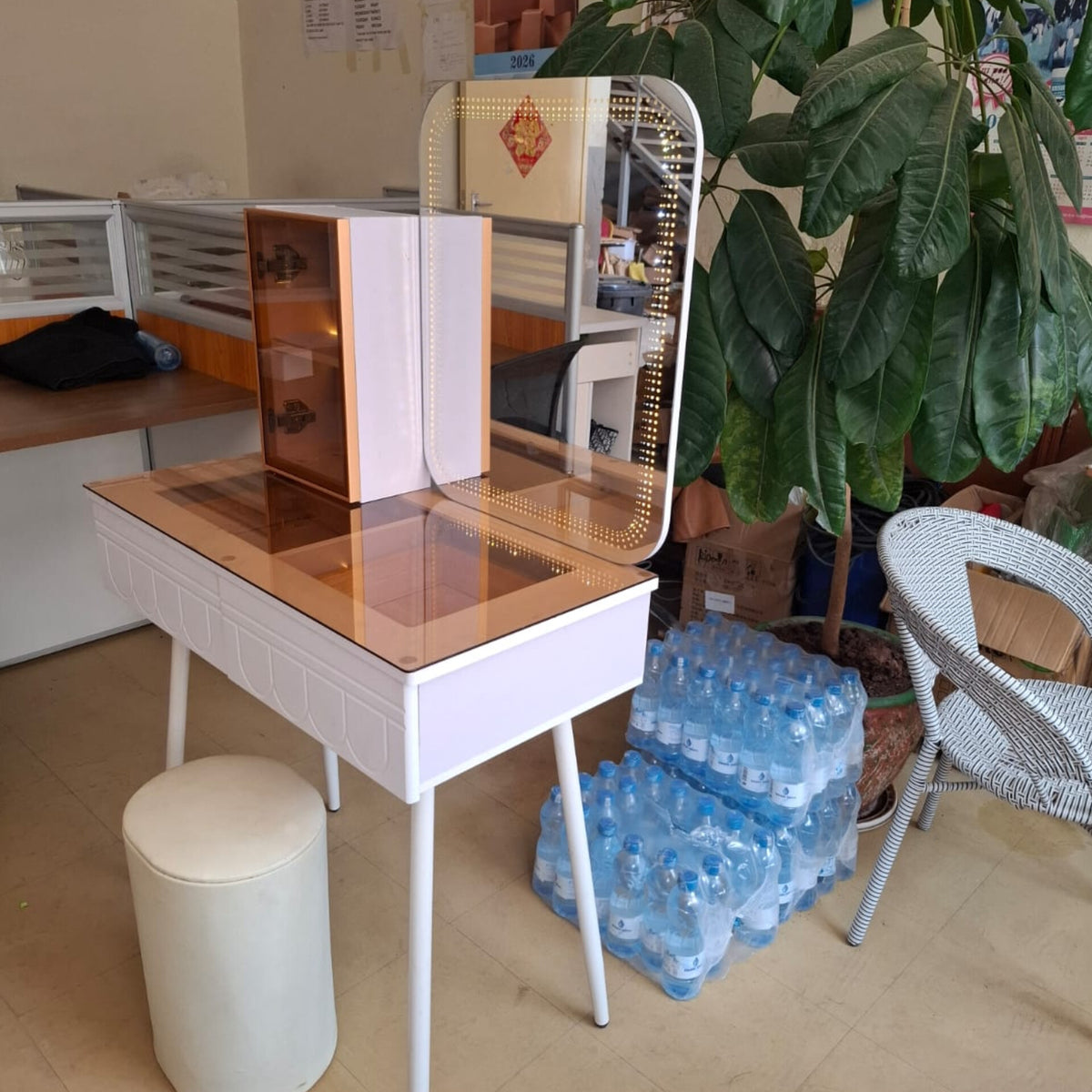 LED Vanity Dressing Table with Storage Cabinet