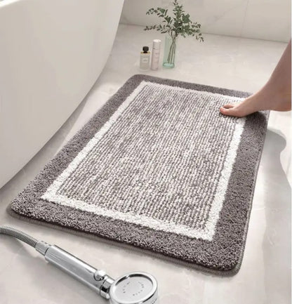 Flocking bathroom mats