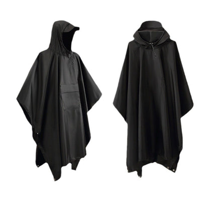 Unisex adult rain poncho with cap
