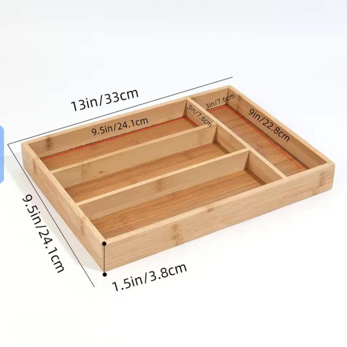 Bamboo Kitchen Drawer Cutlery Organizer