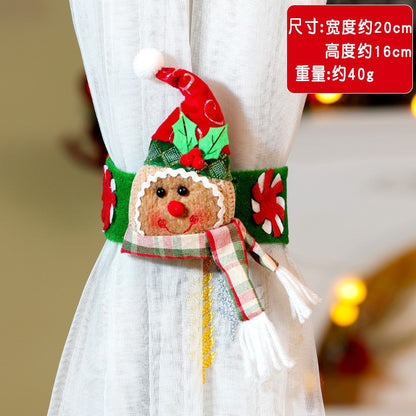 Festive Cookie Man Curtain Tiebacks Holiday Decor -Pair
